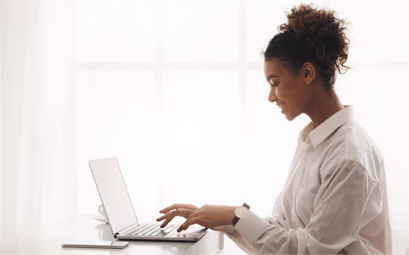 Creative Director working on a laptop