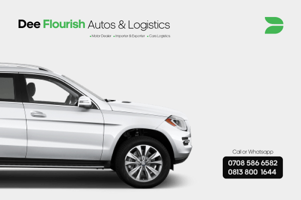 Silver SUV advertisement for Dee Flourish Autos & Logistics, showcasing a sleek vehicle designed by our creative agency