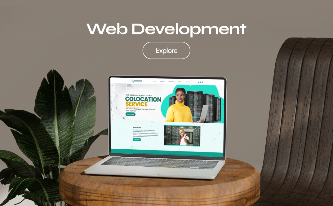 A laptop displaying a custom web development project for a client, showcasing our web design services.